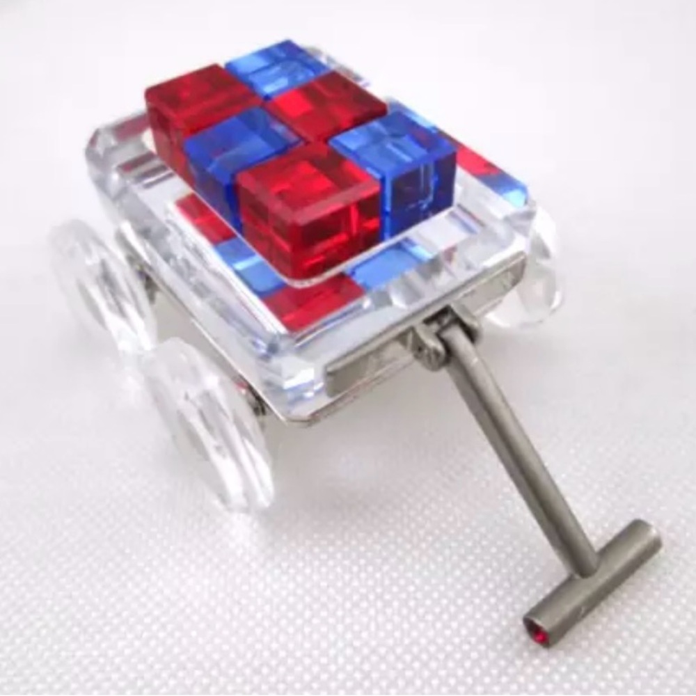 Swarovski Toy Wagon with removable blue and red blocks